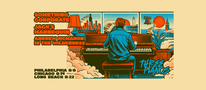 Something Corporate Three Pianos Tour Poster 2026